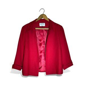 Kasper A.S.L. Vibrant Red Blazer Jacket Size 14